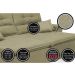 Sofá Cairo 2,52m Retrátil, Reclinável com 4 Almofadas Tecido Suede Castor - Cama InBox