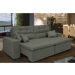 Sofá Cairo 2,52m Retrátil, Reclinável com 4 Almofadas Tecido Suede Cinza - Cama InBox