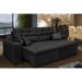 Sofá Cairo 2,52m Retrátil, Reclinável com 4 Almofadas Tecido Suede Preto - Cama InBox