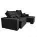 Sofá Cairo 2,52m Retrátil, Reclinável com 4 Almofadas Tecido Suede Preto - Cama InBox