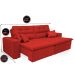 Sofá Cairo 2,52m Retrátil, Reclinável com 4 Almofadas Tecido Suede Vermelho - Cama InBox