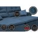 Sofá Cairo 2,92m Retrátil, Reclinável com 4 Almofadas Tecido Suede Azul - Cama InBox