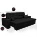 Sofá Cairo 2,92m Retrátil, Reclinável com 4 Almofadas Tecido Suede Preto - Cama InBox