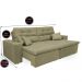 Sofá Cairo 3,12m Retrátil, Reclinável com 4 Almofadas Tecido Suede Castor - Cama InBox