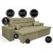 Sofá Cairo 3,12m Retrátil, Reclinável com 4 Almofadas Tecido Suede Castor - Cama InBox