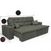 Sofá Cairo 3,12m Retrátil, Reclinável com 4 Almofadas Tecido Suede Cinza - Cama InBox