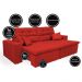 Sofá Cairo 3,12m Retrátil, Reclinável com 4 Almofadas Tecido Suede Vermelho - Cama InBox