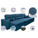 Sofá Cairo 3,52m Retrátil, Reclinável com 6 Almofadas Tecido Suede Azul - Cama InBox