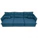 Sofá Cairo 3,52m Retrátil, Reclinável com 6 Almofadas Tecido Suede Azul - Cama InBox