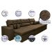 Sofá Cairo 3,82m Retrátil, Reclinável com 6 Almofadas Tecido Suede Café - Cama InBox