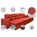 Sofá Cairo 3,82m Retrátil, Reclinável com 6 Almofadas Tecido Suede Vermelho - Cama InBox