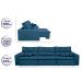 Sofá Cairo 4,12m Retrátil, Reclinável com 6 Almofadas Tecido Suede Azul - Cama InBox