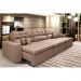 Sofá Cairo 4,12m Retrátil, Reclinável com 6 Almofadas Tecido Suede Castor - Cama InBox