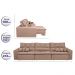 Sofá Cairo 4,12m Retrátil, Reclinável com 6 Almofadas Tecido Suede Castor - Cama InBox