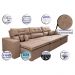 Sofá Cairo 4,12m Retrátil, Reclinável com 6 Almofadas Tecido Suede Castor - Cama InBox