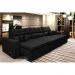 Sofá Cairo 4,12m Retrátil, Reclinável com 6 Almofadas Tecido Suede Preto - Cama InBox