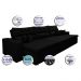 Sofá Cairo 4,12m Retrátil, Reclinável com 6 Almofadas Tecido Suede Preto - Cama InBox