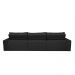 Sofá Cairo 4,12m Retrátil, Reclinável com 6 Almofadas Tecido Suede Preto - Cama InBox
