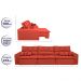 Sofá Cairo 4,12m Retrátil, Reclinável com 6 Almofadas Tecido Suede Vermelho - Cama InBox