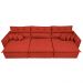 Sofá Cairo 4,12m Retrátil, Reclinável com 6 Almofadas Tecido Suede Vermelho - Cama InBox