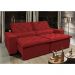 Sofá Lisboa 2,32m Retrátil, Reclinável, Molas no Assento Tecido Suede Velusoft Vermelho - Cama InBox