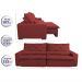 Sofá Lisboa 2,32m Retrátil, Reclinável, Molas no Assento Tecido Suede Velusoft Vermelho - Cama InBox