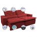 Sofá Lisboa 2,32m Retrátil, Reclinável, Molas no Assento Tecido Suede Velusoft Vermelho - Cama InBox