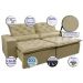 Sofá Lisboa 2,52m Retrátil, Reclinável com Molas no Assento Tecido Suede Velusoft Bege - Cama InBox