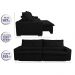 Sofá Lisboa 2,52m Retrátil, Reclinável com Molas no Assento Tecido Suede Velusoft Preto - Cama InBox