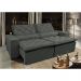 Sofá Lisboa 3,12m Retrátil, Reclinável com Molas no Assento Tecido Suede Grafite - Cama InBox