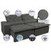 Sofá Lisboa 3,12m Retrátil, Reclinável com Molas no Assento Tecido Suede Grafite - Cama InBox