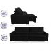 Sofá Lisboa 3,12m Retrátil, Reclinável com Molas no Assento Tecido Suede Velusoft Preto - Cama InBox