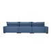 Sofá Lisboa 3,52m Retrátil, Reclinável com Molas no Assento e Almofadas Lombar Tecido Suede Azul