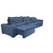 Sofá Lisboa 3,52m Retrátil, Reclinável com Molas no Assento e Almofadas Lombar Tecido Suede Azul