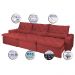 Sofá Lisboa 3,82m Retrátil, Reclinável, Molas no Assento e Almofadas Lombar Tecido Suede Vermelho