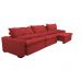 Sofá Lisboa 3,82m Retrátil, Reclinável, Molas no Assento e Almofadas Lombar Tecido Suede Vermelho