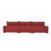 Sofá Lisboa 3,82m Retrátil, Reclinável, Molas no Assento e Almofadas Lombar Tecido Suede Vermelho