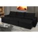 Sofá Lisboa 4,12m Retrátil, Reclinável com Molas no Assento e Almofadas Lombar Tecido Suede Preto
