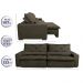 Sofá Magnum 2,22m Retrátil, Reclinável com Molas no Assento e Almofadas Lombar Tecido Suede Café - Cama InBox