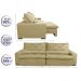 Sofá Magnum 2,42m Retrátil, Reclinável com Molas no Assento e Almofadas Lombar Tecido Suede Velusoft Bege - Cama InBox
