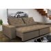 Sofá Magnum 2,42m Retrátil, Reclinável com Molas no Assento e Almofadas Lombar Tecido Suede Velusoft Castor - Cama InBox