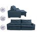 Sofá Magnum 2,82m Retrátil, Reclinável com Molas no Assento e Almofadas Lombar Tecido Suede Azul - Cama InBox