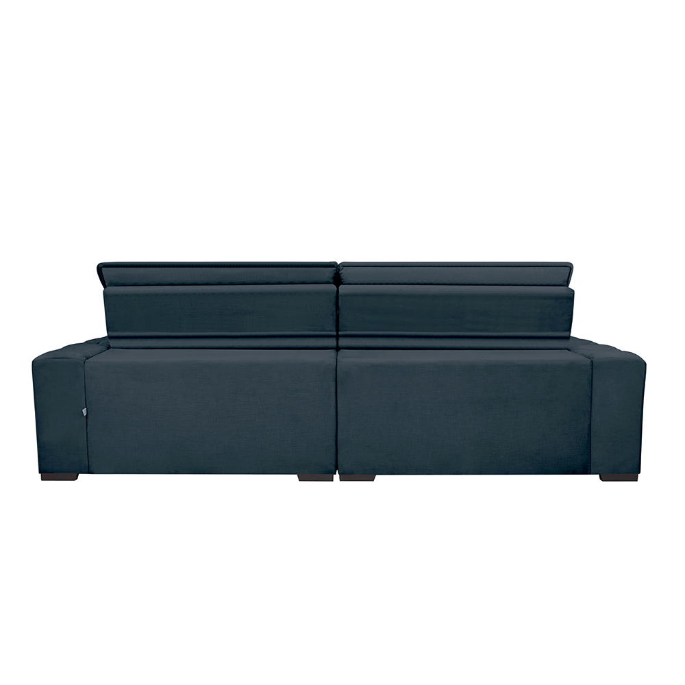 Sofá Magnum 2,82m Retrátil, Reclinável com Molas no Assento e Almofadas Lombar Tecido Suede Azul - Cama InBox