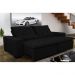 Sofá Magnum 2,82m Retrátil, Reclinável com Molas no Assento e Almofadas Lombar Tecido Suede Velusoft Preto - Cama InBox