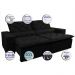 Sofá Magnum 2,82m Retrátil, Reclinável com Molas no Assento e Almofadas Lombar Tecido Suede Velusoft Preto - Cama InBox
