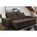 Sofá Magnum 3,02m Retrátil, Reclinável com Molas no Assento e Almofadas Lombar Tecido Suede Café - Cama InBox