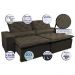 Sofá Magnum 3,02m Retrátil, Reclinável com Molas no Assento e Almofadas Lombar Tecido Suede Café - Cama InBox