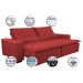 Sofá Magnum 3,02m Retrátil, Reclinável, Molas no Assento e Almofadas Lombar Suede Vermelho Cama InBox