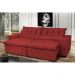Sofá Montenegro 2,22 Mts Retrátil, Reclinável com Molas no Assento e 2 Almofadas Lombar Tecido Suede Vermelho - Siena Moveis