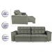 Sofá New Itália 2,52 Mts Retrátil e Reclinável Tecido Suede Cinza - Cama InBox